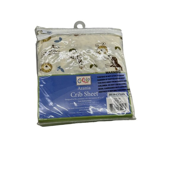 Cocalo Baby Azania Crib Sheet Set 2 pc Safari Animals 100% Cotton Giraffe Zebra - Picture 8 of 13